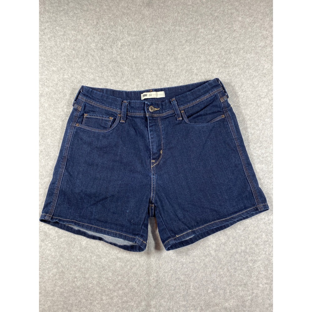 Levi's Womens Denim Shorts Dark Wash Stretch Casual Size 12